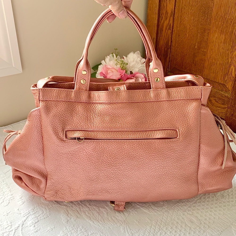 Botkier Metallic Leather Trigger Satchel Shoulder… - image 3